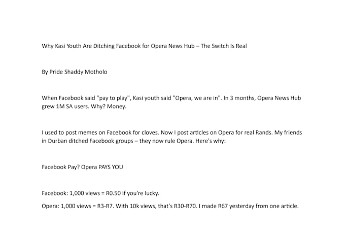 write a viral opera news article